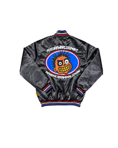 FUTUREWORLDSPORT / SATIN VARSITY — BLACK